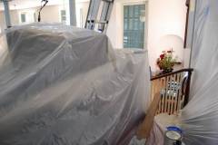 Protecting Everything with Covers While Working on Inside of Church in Alexandria, VA