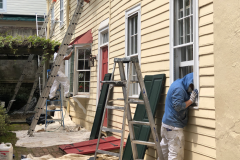 Preparing Windows of Townhome for Painting in Alexandria, VA