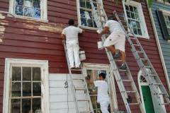 The Crew Working Together on Exterior Painting in Old Town Alexandria, VA