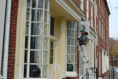 Preparing Windows for Restoration in Old Town Alexandria