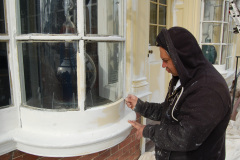 Preparing for Window Painting and Restoration in Old Town Alexandria